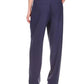 Calça feminina Michael Kors com prega única e estilo profissional, azul