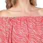 Blusa feminina Michael Kors com estampa de zebra e ombro de fora, rosa, tamanho pequeno