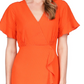 Vestido curto envelope falso feminino Michael Kors laranja tamanho grande