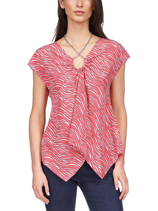 Top feminino Michael Kors com corrente e bainha Hank Zebra rosa
