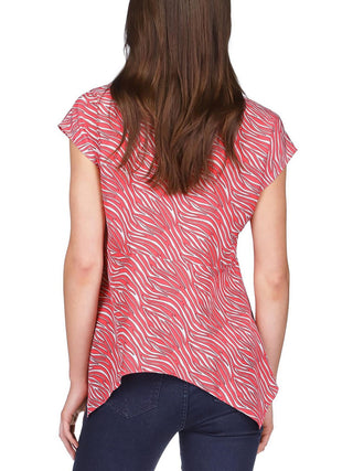 Top feminino Michael Kors com corrente e bainha Hank Zebra rosa