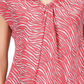 Michael Kors Top feminino com bainha de lenço e corrente de zebra rosa