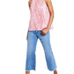 Blusa plissada com estampa de zebra e corrente Michael Kors feminina, rosa