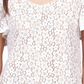 Michael Kors Top Feminino de Renda com Ombros Descobertos e Corrente, Branco, Tamanho X-G