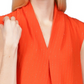Blusa plissada de crepe com riscas Michael Kors feminina, laranja, tamanho X-S