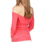 Blusa feminina Michael Kors com decote em V e ombro vazado, rosa