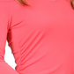 Blusa feminina Michael Kors com decote em V e ombro vazado, rosa