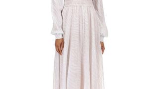 Vestido midi metálico jacquard zebra feminino Michael Kors, branco, tamanho grande