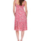Vestido midi grande e macio de zebra Michael Kors feminino rosa
