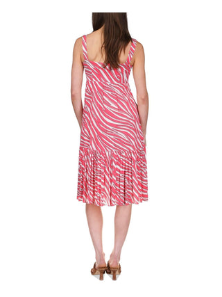 Vestido midi grande e macio de zebra Michael Kors feminino rosa