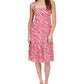 Vestido midi grande e macio de zebra Michael Kors feminino rosa