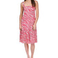 Vestido midi grande e macio de zebra Michael Kors feminino rosa