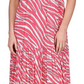 Vestido midi grande e macio de zebra Michael Kors feminino rosa