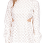 Vestido feminino Michael Kors Geo Ilhós Branco Tamanho 8