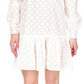 Vestido feminino Michael Kors Geo Ilhós Branco Tamanho 8