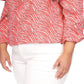 Blusa camponesa com babados e estampa de zebra feminina Michael Kors rosa