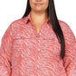Camisa feminina Michael Kors com estampa de zebra rosa tamanho 3X