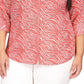 Camisa feminina Michael Kors com estampa de zebra rosa tamanho 3X
