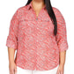 Camisa feminina Michael Kors com estampa de zebra rosa tamanho 3X