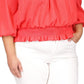 Blusa Michael Kors Feminina Manga Longa Smocked Rosa Tamanho 3X