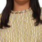 Blusa feminina Michael Kors com decote em corrente e manga comprida, amarela, tamanho 0X