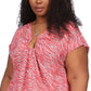 Blusa feminina Michael Kors com estampa de zebra e acabamento em corrente, rosa, tamanho 3X
