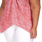 Blusa feminina Michael Kors com estampa de zebra e acabamento em corrente, rosa, tamanho 3X