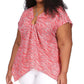 Blusa feminina Michael Kors com estampa de zebra e acabamento em corrente, rosa, tamanho 3X
