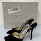 Sandálias de salto alto com detalhes em camurça Saeda 100 Jimmy Choo femininas, pretas, tamanho 10