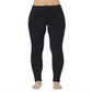 Cuddl Duds Calça legging feminina de lã com elastano, preta, tamanho extrapequeno
