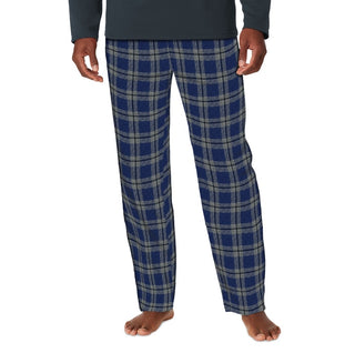 Cuddl Duds Men's Cozy Lodge Conjunto de 2 peças de moletom e calça de pijama xadrez Azul Tamanho X-G