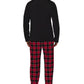 Cuddl Duds Men's Cozy Lodge Conjunto de 2 peças de moletom e calça de pijama xadrez vermelho tamanho médio