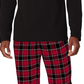 Cuddl Duds Men's Cozy Lodge Conjunto de 2 peças de moletom e calça de pijama xadrez vermelho tamanho médio