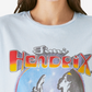 Camiseta feminina estampada com Jimi Hendrix da Lucky Brand, azul, tamanho pequeno