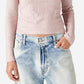 Lucky Brand Top Henley Feminino em Malha Ribbed Cloud Rosa Tamanho XX-G