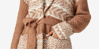 Suéter feminino Lucky Brand Fair Isle marrom tamanho pequeno