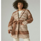 Lucky Brand Casaco Feminino Fair Isle Marrom Tamanho GG