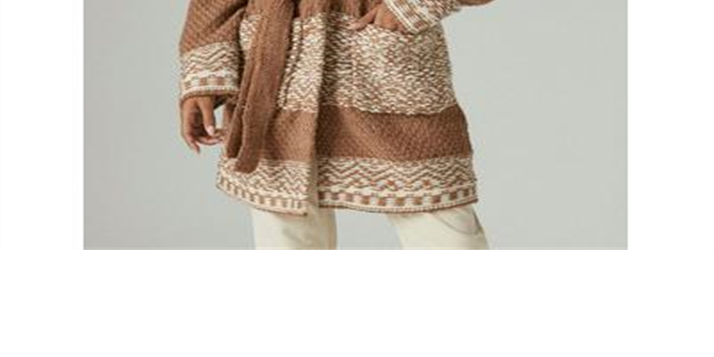 Lucky Brand Casaco Feminino Fair Isle Marrom Tamanho GG