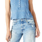 Camiseta Waffle Henley Feminina Lucky Brand Azul