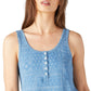 Camiseta Waffle Henley Feminina Lucky Brand Azul