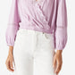 Blusa feminina Lucky Brand de algodão sintético com ilhós, roxa, tamanho extragrande
