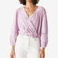 Blusa feminina Lucky Brand de algodão sintético com ilhós, roxa, tamanho extragrande