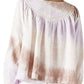 Blusa camponesa bordada feminina Lucky Brand, roxa, tamanho médio