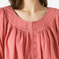 Blusa feminina Lucky Brand de algodão com botões bordados e estampa camponesa, tamanho XX-G