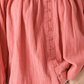 Blusa feminina Lucky Brand de algodão com botões bordados e estampa camponesa, tamanho XX-G