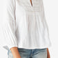 Blusa feminina popover bordada Lucky Brand, branca, tamanho XX-G