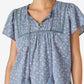 Blusa feminina Lucky Brand Pintuck Ladder Stitch Azul, tamanho médio