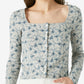 Cardigan feminino Lucky Brand Pointelle, azul, tamanho grande