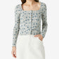 Cardigan feminino Lucky Brand Pointelle, azul, tamanho grande