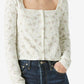 Cardigan feminino Lucky Brand Pointelle, branco, tamanho X-G